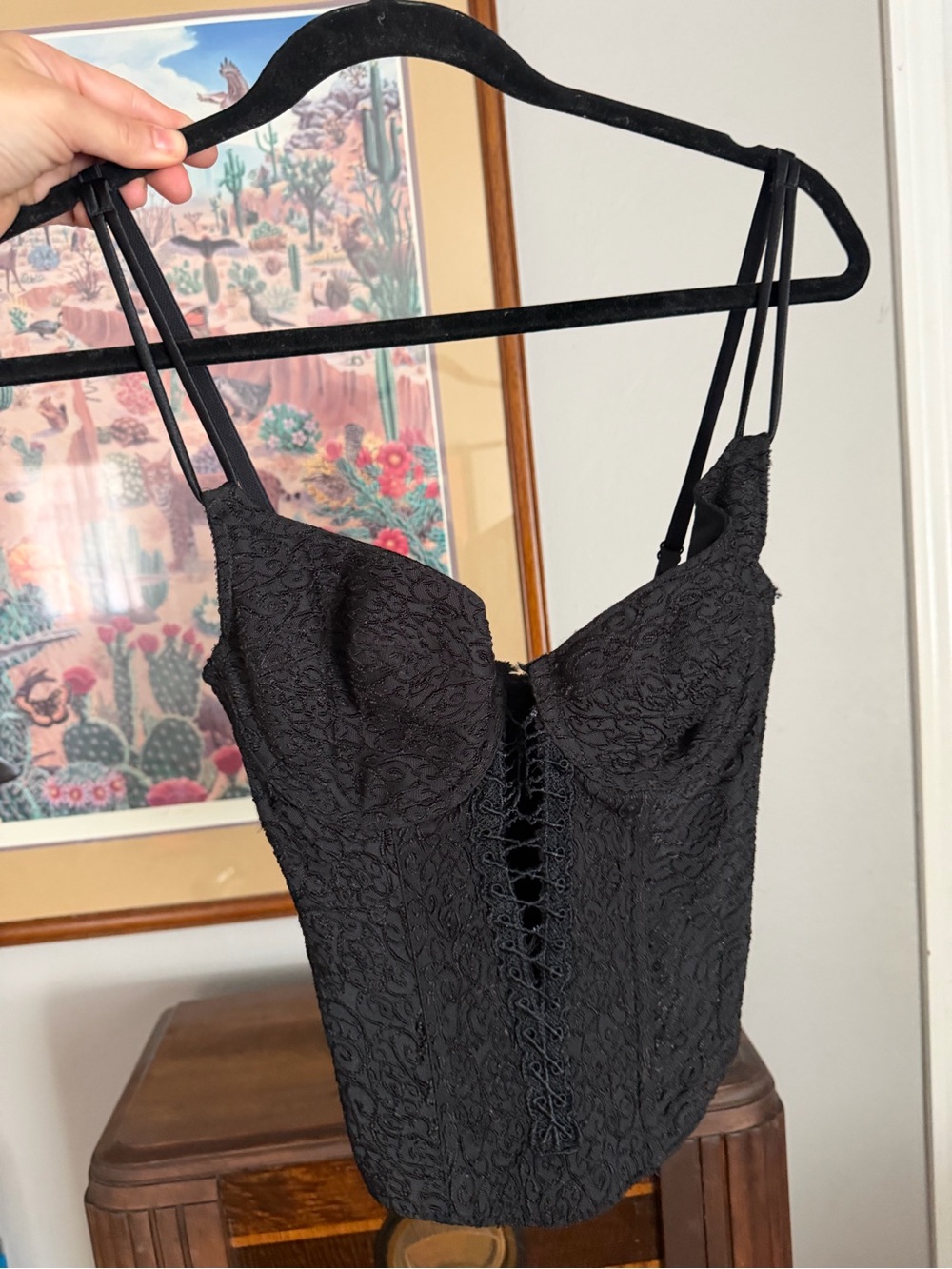 Black Vintage Lace Bustier Camisole - Women's Intimates Dior 26C